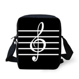 Music Sign Print Messenger Bag Student Casual Cross-body Satchel Handbag