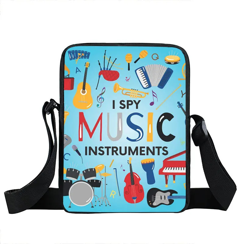 Flame Print Shoulder Bag Jazz Saxophone Women Handbag