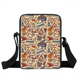 Flame Print Shoulder Bag Jazz Saxophone Women Handbag