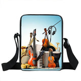 Flame Print Shoulder Bag Jazz Saxophone Women Handbag