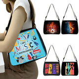 Flame Print Saxophone Shoulder Bag for Women