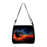 Flame Print Saxophone Shoulder Bag for Women