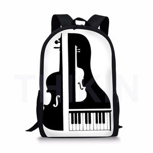 Musical Instruments Printing School Backpack for Kids