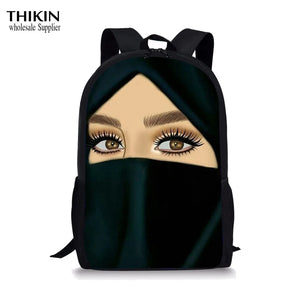 Muslim Girl Love Book Print Women Men Backpacks Casual Students Laptop Daypacks