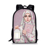 Muslim Girl Love Book Print Women Men Backpacks Casual Students Laptop Daypacks