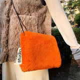 Muxi Lamb Down Shoulder Bag Multicolor Versatile Handbag