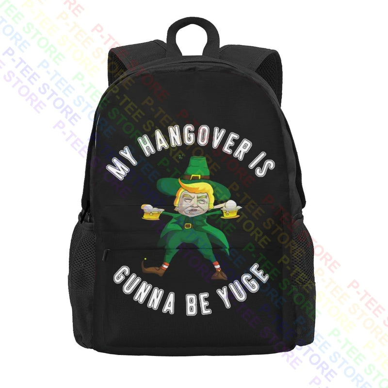 Drunk Trump St Patricks Large Capacity Backpack