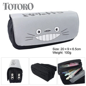 Totoro Cartoon Wallet Pencil Case Double-layer Zipper Student Stationery Bag