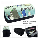 Totoro Cartoon Wallet Pencil Case Double-layer Zipper Student Stationery Bag