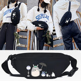 Totoro Printing Waist Bag Unisex High Outdoor Casual Crossbody Pack