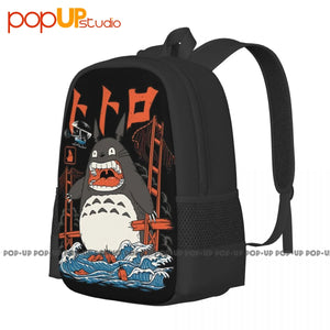 Totoro Attack Backpack Large Capacity Sports Travel Bag