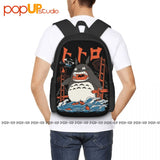 Totoro Attack Backpack Large Capacity Sports Travel Bag