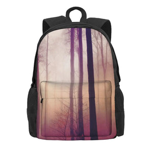 Mysts Forest In Winter Fog Backpacks Men Women Recycled