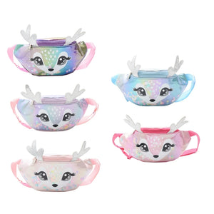 N7MF Kids Elk Print Waist Fanny Pack Belt Pouch Travel Hip Bum Shoulder Bag