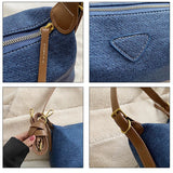 Women's Denim Shoulder Bag Casual Handbag Purse Canvas Strap