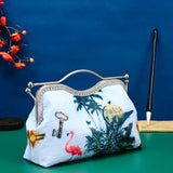 Women's Crossbody Bag Spring Flowers Lock Chain Handbags Shoulder Purse
