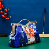 Women's Crossbody Bag Spring Flowers Lock Chain Handbags Shoulder Purse