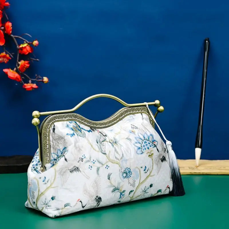 Women's Crossbody Bag Spring Flowers Lock Chain Handbags Shoulder Purse