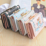 Chinese Women Pink Fox Tassel Short Money Case Wallet Purse