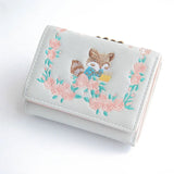 Chinese Women Pink Fox Tassel Short Money Case Wallet Purse