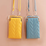 Women's Clip Phone Pocket Shoulder Bag Soft Pu Leather Small Crossbody