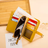 Leather Clutch Bag Wallet Cell Phone Pocket Long Purse