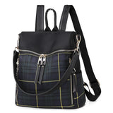 Plaid Women's Backpack Dual-use Travel Bag