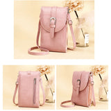 Women Cell Phone Bag Ladies Purse Leather Flap Small Messenger Shoulder Bags