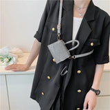 PU Leather Mini Shoulder Handbag Sequins Flap Messenger Crossbody Bag for Women