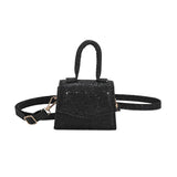PU Leather Mini Shoulder Handbag Sequins Flap Messenger Crossbody Bag for Women