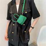 PU Leather Mini Shoulder Handbag Sequins Flap Messenger Crossbody Bag for Women