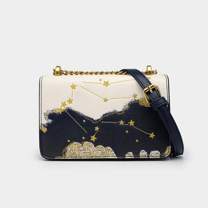 Starry Sky Embroidery Small Square Bag Women Handbag Shoulder Messenger