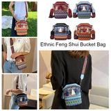 Ethnic Women Shoulder Bag Hand Woven Tassels Crossbody Bag Bohemian Small Bucket