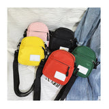 Canvas Bag Patchwork Crossbody Shoulder Zipper Mini Wallet Phone Ba