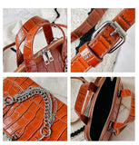Crocodile Shell Bag Women Shoulder Handbag Crossbody Tote