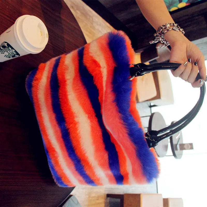 Plush Shoulder Bag Large Capacity Fluffy Crossbody Handbag