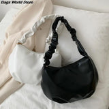 Pleated Strap Shoulder Bag Dumpling Bag Sling Bag Women Handbag