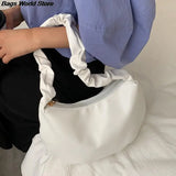 Pleated Strap Shoulder Bag Dumpling Bag Sling Bag Women Handbag