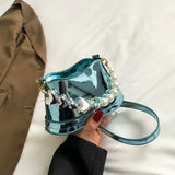 French Diamond Square Bag Handbag Noble Gem Shoulder Bag
