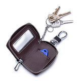 Leather Car Key Holder Zipper Pocket Remote Control Protector Cover Wallets