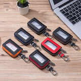 Leather Car Key Holder Zipper Pocket Remote Control Protector Cover Wallets