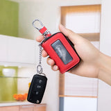 Leather Car Key Holder Zipper Pocket Remote Control Protector Cover Wallets
