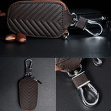 Leather Car Key Zipper Multi-Function Remote Control Protector Cover
