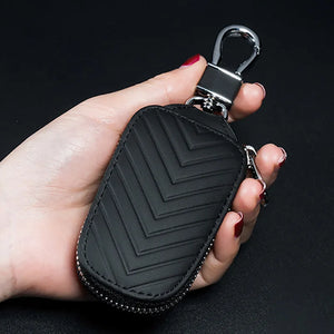 Leather Car Key Zipper Multi-Function Remote Control Protector Cover