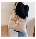 Retro Knitted Tote Bag Lady Handbag Woolen Woven Bucket Bag Women Shoulder Bags