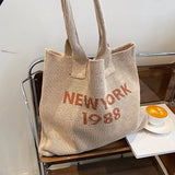 Retro Knitted Tote Bag Lady Handbag Woolen Woven Bucket Bag Women Shoulder Bags