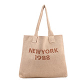 Retro Knitted Tote Bag Lady Handbag Woolen Woven Bucket Bag Women Shoulder Bags