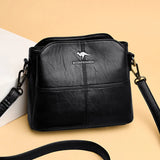 Women's Leather Crossbody Tote Bag - Shoulder Handbag