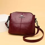 Women's Leather Crossbody Tote Bag - Shoulder Handbag