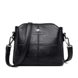 Women's Leather Crossbody Tote Bag - Shoulder Handbag